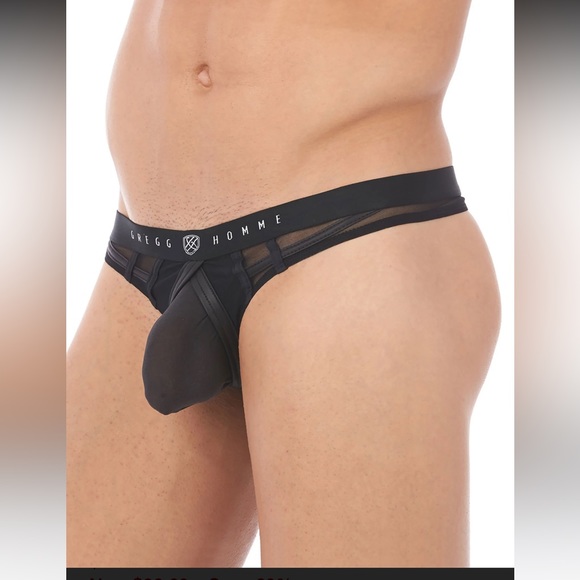 Mens Small NWT Gregg Homme Black ‘Erupt’ Thong - Picture 3 of 9